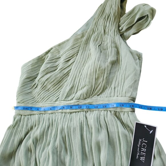 NWT J. Crew Mulberry Silk Women's Celery Green Off Shoulder Dress Wedding Party - Picture 3 of 8